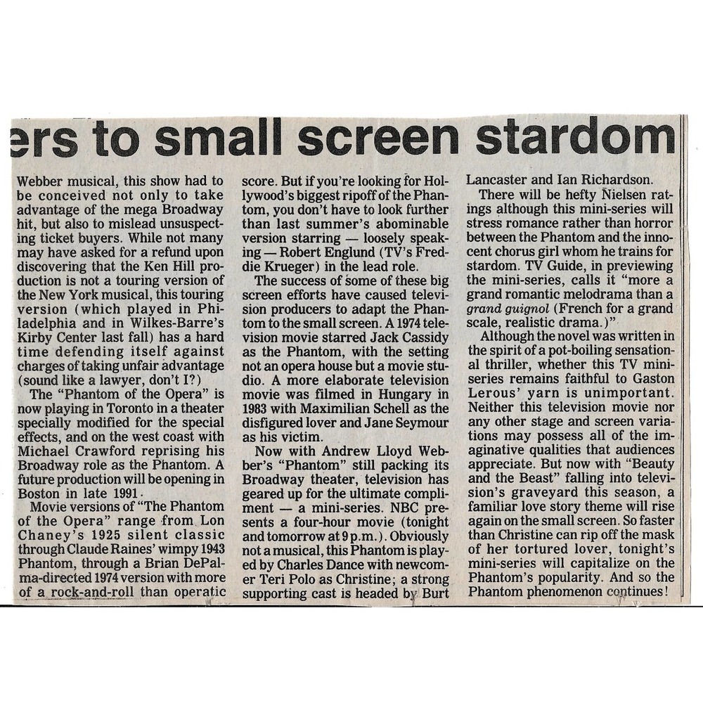 March 26th 1990 Phantom phenomenon Arts Alive Jack Felix WSG Newspaper Cutout - Picture 2 of 4